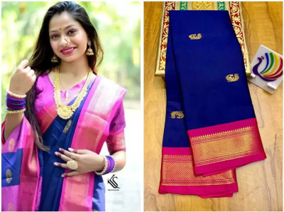 Shruti Bandhani Woven Kanjivaram Cotton Silk Saree(Multicolor)