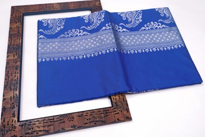 Hetasvi fashion Embellished, Self Design, Woven Banarasi Cotton Silk Saree(Blue)