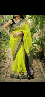 Shyamalisaree Self Design Tant Pure Cotton Saree(Light Green)