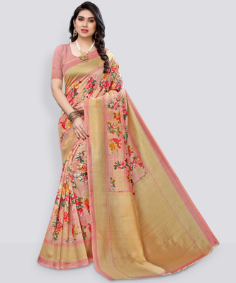 YASHIKA Printed Assam Silk Art Silk Saree(Multicolor)