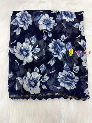bhavika silk mills Floral Print Daily Wear Georgette Saree(Blue)