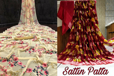Sita Floral Print Bollywood Georgette Saree(Pack of 2, Yellow)