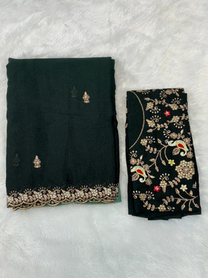 Sanjana Silks Embroidered Bollywood Chanderi Saree(Green)