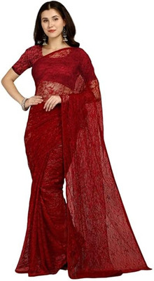 MDD Embroidered Bollywood Net Saree(Multicolor)