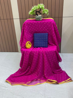 Triveni Fab Self Design Daily Wear Chiffon Saree(Purple)