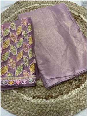 SARETRA MALL Embroidered Bollywood Chiffon Saree(Purple)