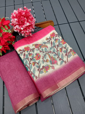AARAANA Printed Banarasi Pure Silk, Cotton Silk Saree(Maroon)