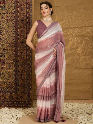 Sareemall Embellished Bollywood Chiffon Saree(Purple)