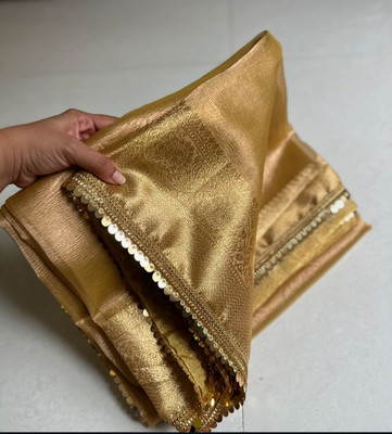 Banaras silk palace Woven Kanjivaram Tissue Saree(Gold)