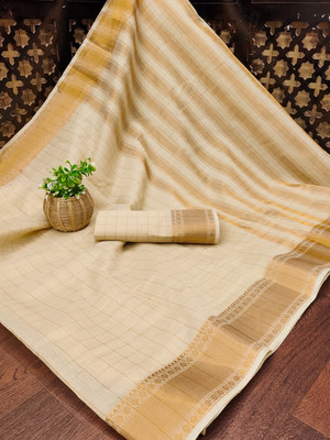 Cjrm Printed Gadwal Cotton Silk Saree(Multicolor)