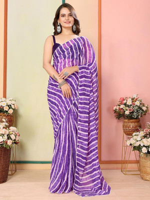 Clemira Printed Bollywood Georgette Saree(Purple)