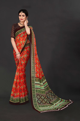 JS Clothing Mart Printed Banarasi Georgette Saree(Multicolor)
