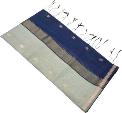 sri amman sarees Woven Maheshwari Cotton Silk Saree(Orange)