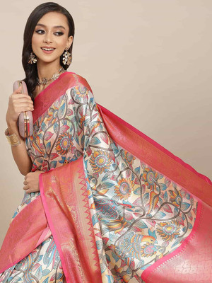 Divastri Digital Print Banarasi Art Silk Saree(Multicolor)