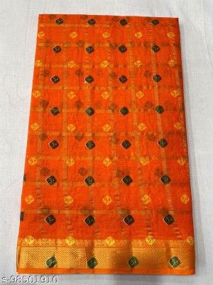 KRISHNA NX Printed Handloom Pure Cotton Saree(Orange)