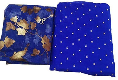 HouseOfCommon Self Design Bandhani Net, Chiffon Saree(Blue)
