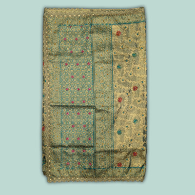 OryanCo Self Design, Embellished, Embroidered, Floral Print, Woven Bollywood Tissue Saree(Green)