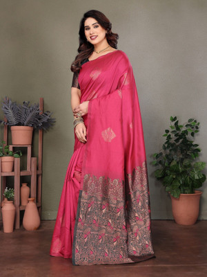 RAJESHWAR FASHION Woven Bollywood Jacquard Saree(Pink)