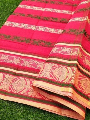 p fashion Self Design Tant Pure Cotton Saree(Pink)