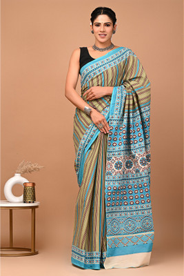 Tetarwal Striped Daily Wear Pure Cotton Saree(Multicolor)