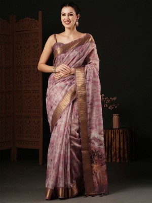 ANOUK Printed Paithani Organza Saree(Maroon)