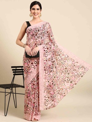 Aishwarya Printed Bollywood Georgette Saree(Pink)