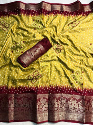 pal fashion Woven Kalamkari Jacquard Saree(Maroon, Green)