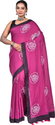 kalpana handloom Printed Handloom Pure Cotton Saree(Multicolor)