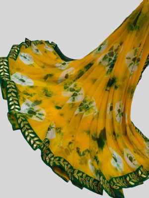 NeeLKANTH ENTERPRISE Embellished Bandhani Chiffon Saree(Yellow)