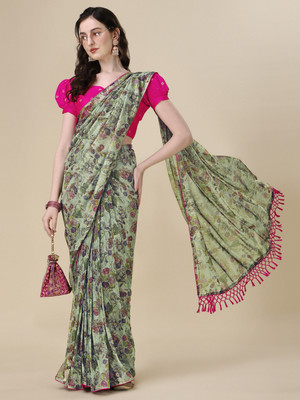 Granthva Fab Embellished, Self Design Bollywood Silk Blend Saree(Blue)
