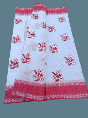 Happy Creation Woven Jamdani Handloom Cotton Blend Saree(Multicolor)