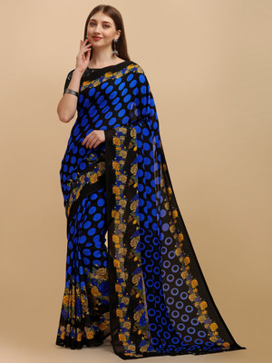 Leelavati Woven Bollywood Georgette Saree(Blue)