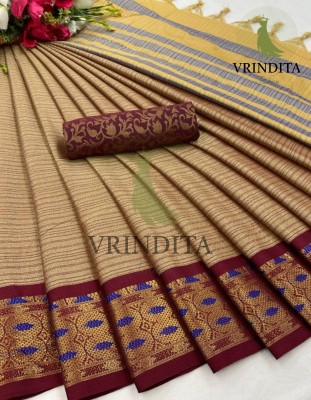 VRINDITA FASHION Woven Banarasi Art Silk, Cotton Silk Saree(Cream)