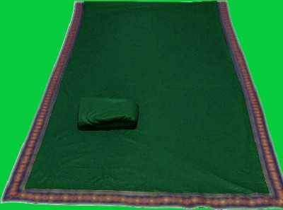 RichEraa Solid/Plain Banarasi Chiffon Saree(Dark Green)