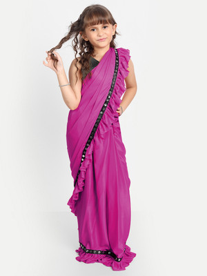 Cozee Shopping Embellished Bollywood Lycra Blend Saree(Magenta)