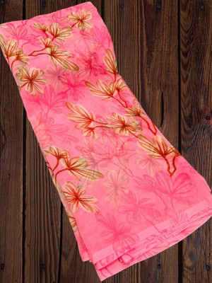 HouseOfCommon Ombre Bollywood Georgette Saree(Red, Pink)