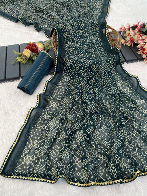 Apnisha Printed Bollywood Chiffon Saree(Multicolor)