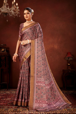 FULIYA SILK Digital Print Handloom Tussar Silk Saree(Multicolor)