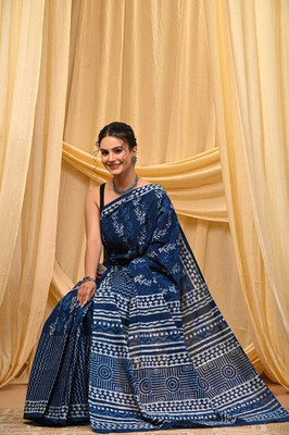 CRAFTWELL Self Design Handloom Pure Cotton Saree(Multicolor)