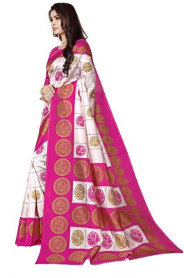 Amipreet Printed Daily Wear Pure Silk Saree(Pink)