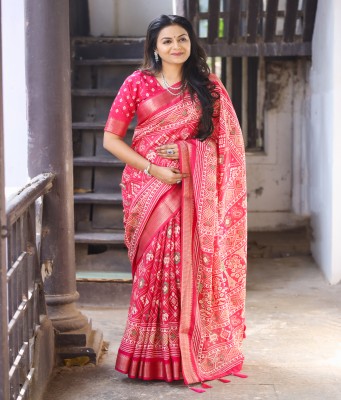 sadika Woven Mekhela Chador Silk Blend Saree(Pink)