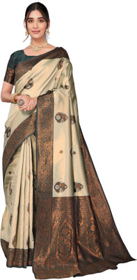 FusionCraftt Woven Kanjivaram Art Silk, Pure Silk Saree(Multicolor)