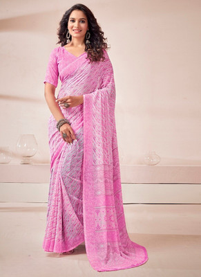 Panchvati NX Printed Bollywood Georgette Saree(Pink)