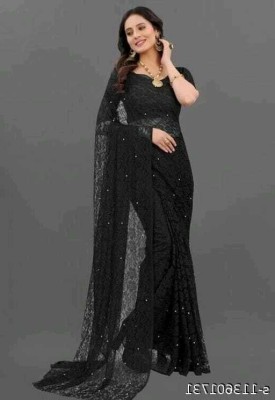 Saadhvi Striped Kanjivaram Cotton Blend Saree(Black)