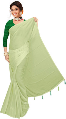 EVERYDAY CREATION Self Design Bollywood Georgette Saree(Green)