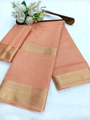 Gajal Self Design Kanjivaram Pure Cotton, Cotton Silk Saree(Orange)