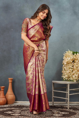Tankori Woven Dharmavaram Jacquard Saree(Multicolor)