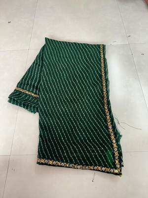 charmie designer Printed Bandhani Georgette Saree(Green)