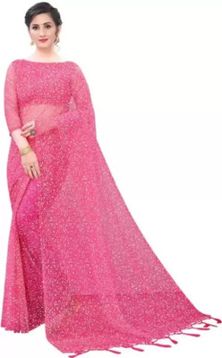 monprence Self Design Bollywood Net Saree(Black)