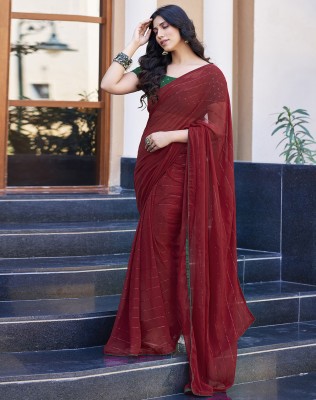 SIRIL Embellished Bollywood Georgette Saree(Maroon)